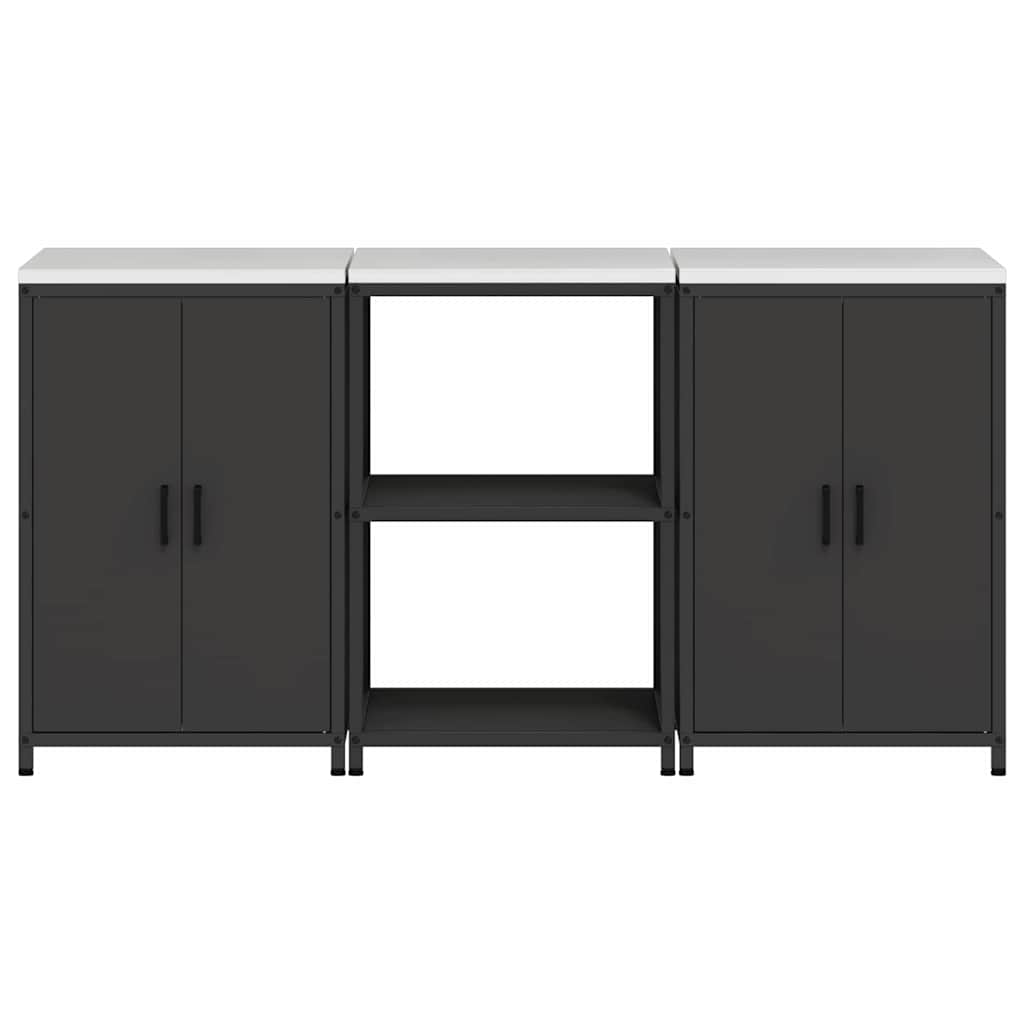 vidaXL Zestaw do przechowywania w kuchni HATTEM 3 pcs Czarny