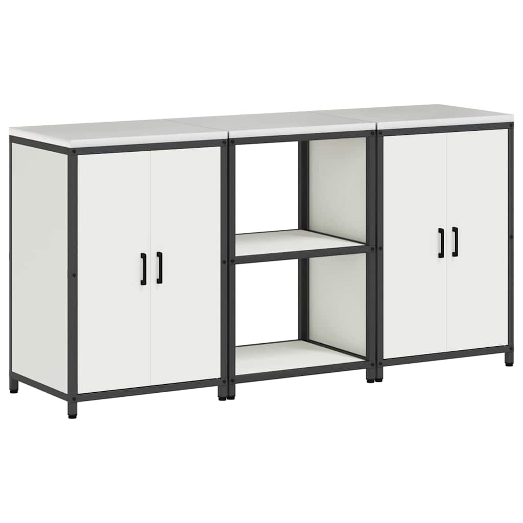 vidaXL Zestaw do przechowywania w kuchni HATTEM 3 pcs Biały