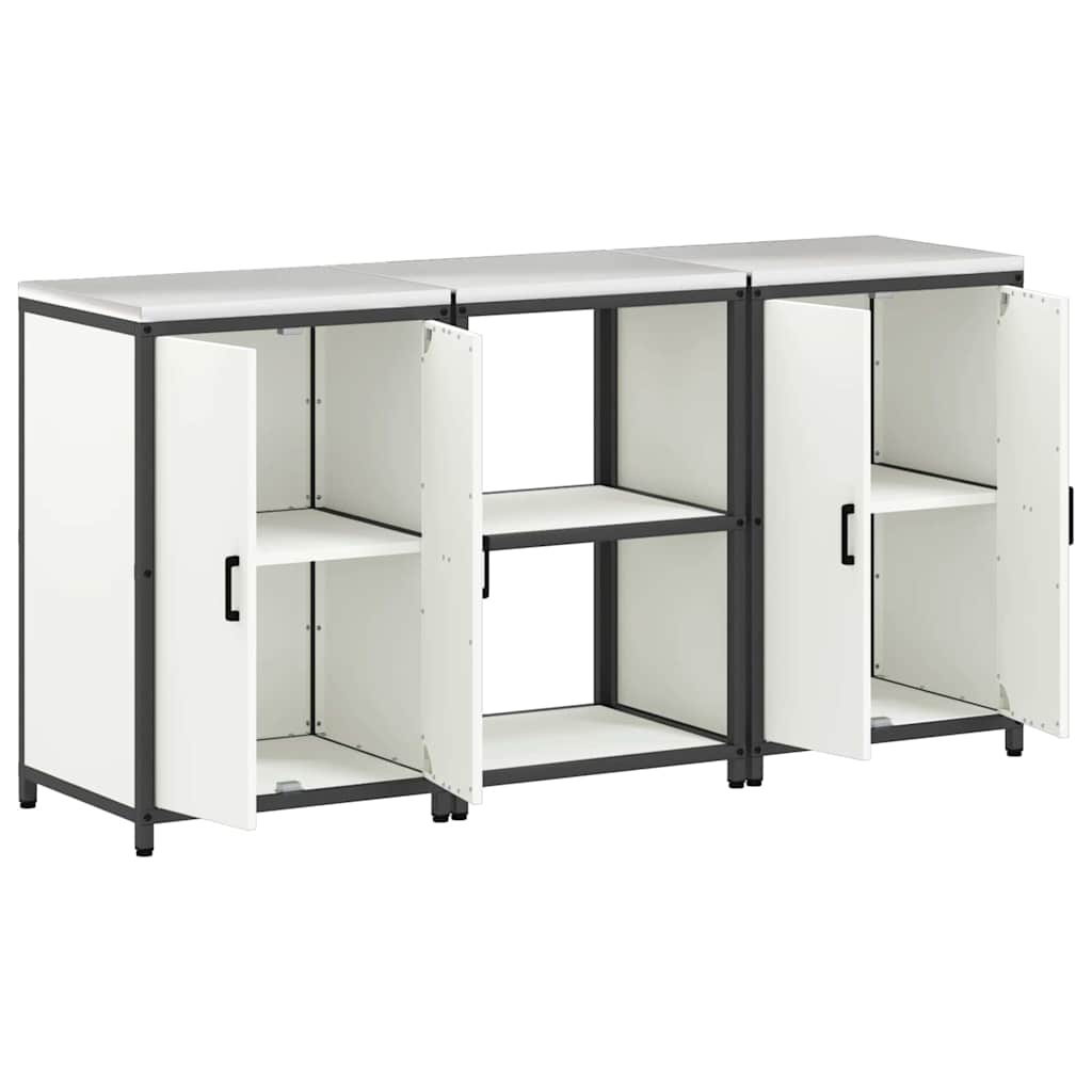 vidaXL Zestaw do przechowywania w kuchni HATTEM 3 pcs Biały