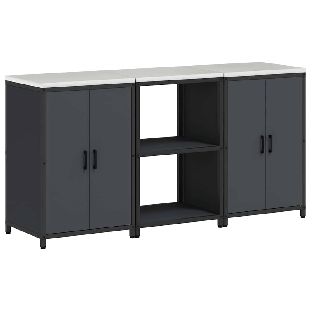 vidaXL Zestaw do przechowywania w kuchni HATTEM 3 pcs antracytowy