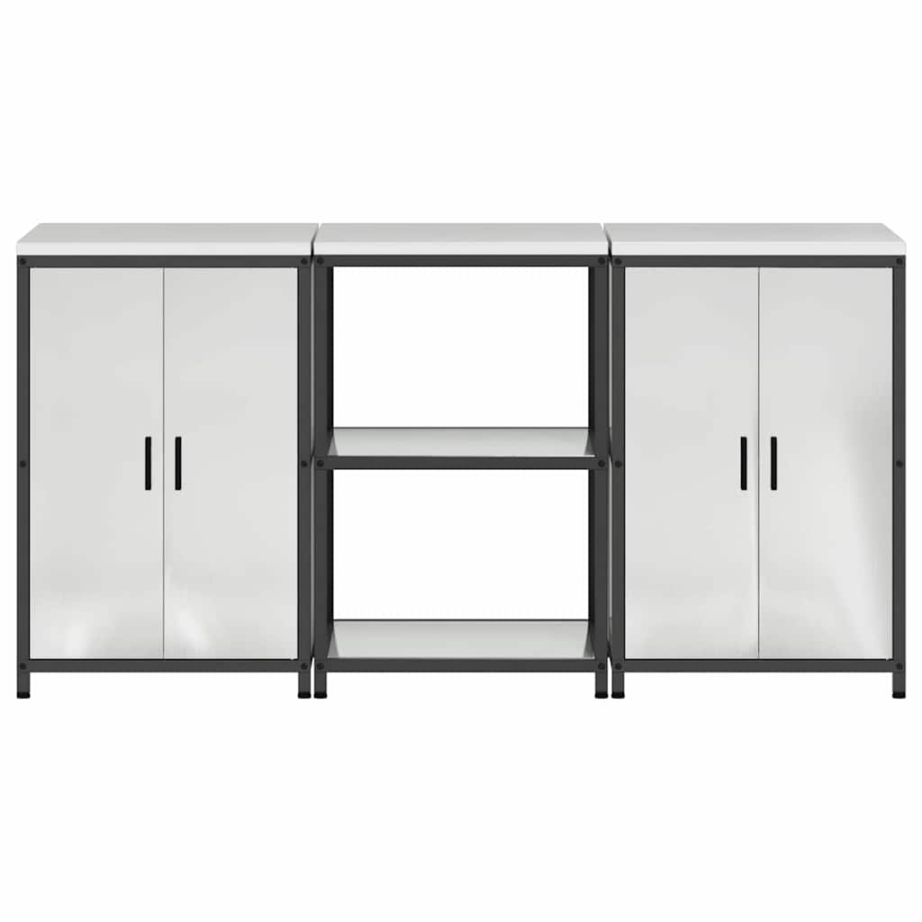 vidaXL Zestaw do przechowywania w kuchni HATTEM 3 pcs srebrny