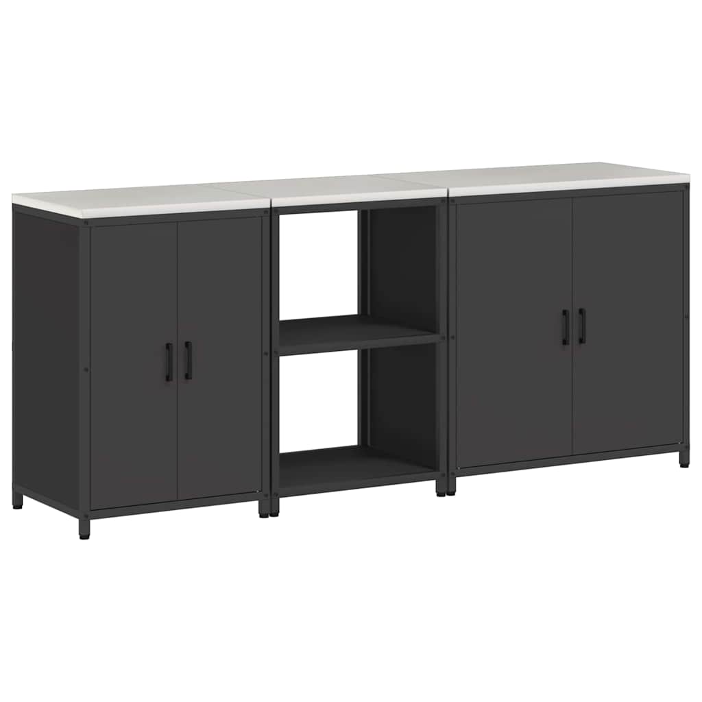 vidaXL Zestaw do przechowywania w kuchni HATTEM 3 pcs Czarny