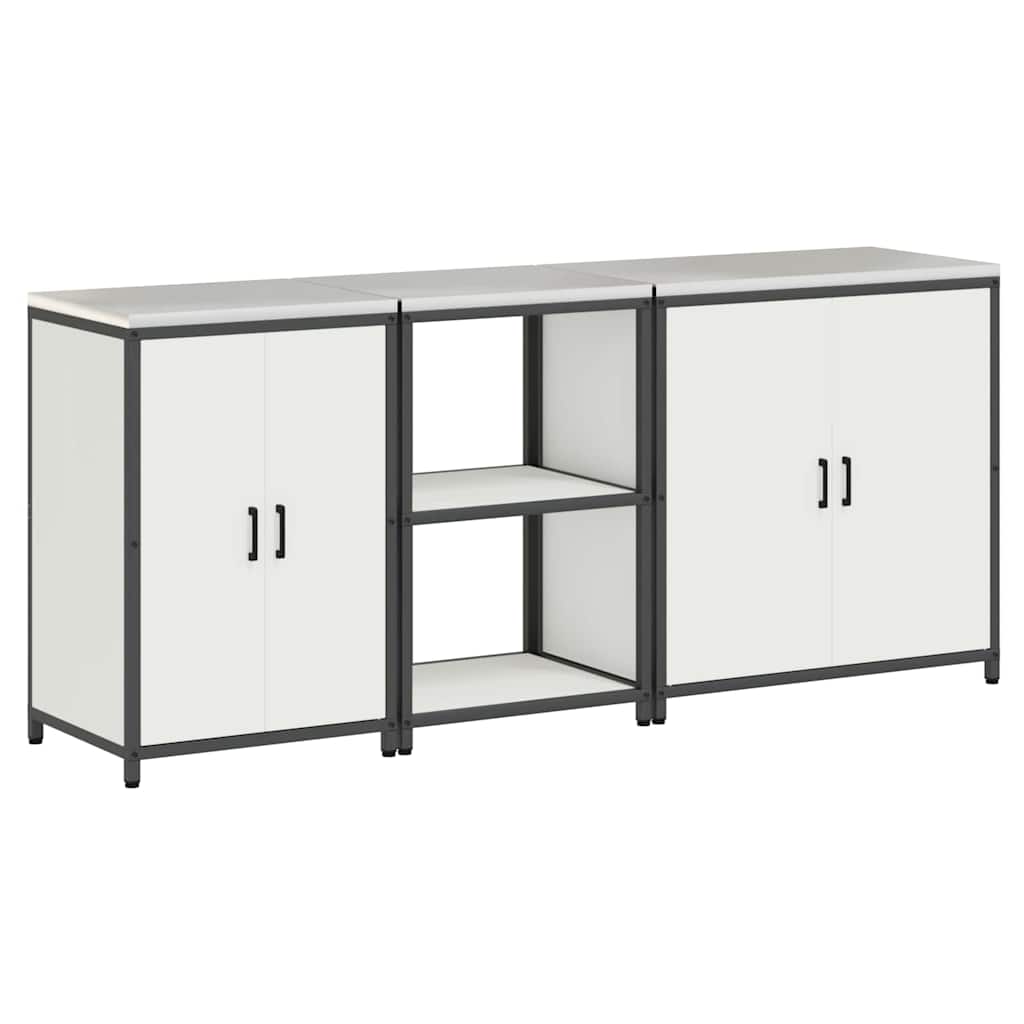 vidaXL Zestaw do przechowywania w kuchni HATTEM 3 pcs Biały