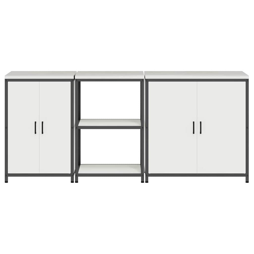 vidaXL Zestaw do przechowywania w kuchni HATTEM 3 pcs Biały