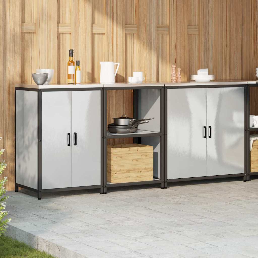 vidaXL Zestaw do przechowywania w kuchni HATTEM 3 pcs srebrny