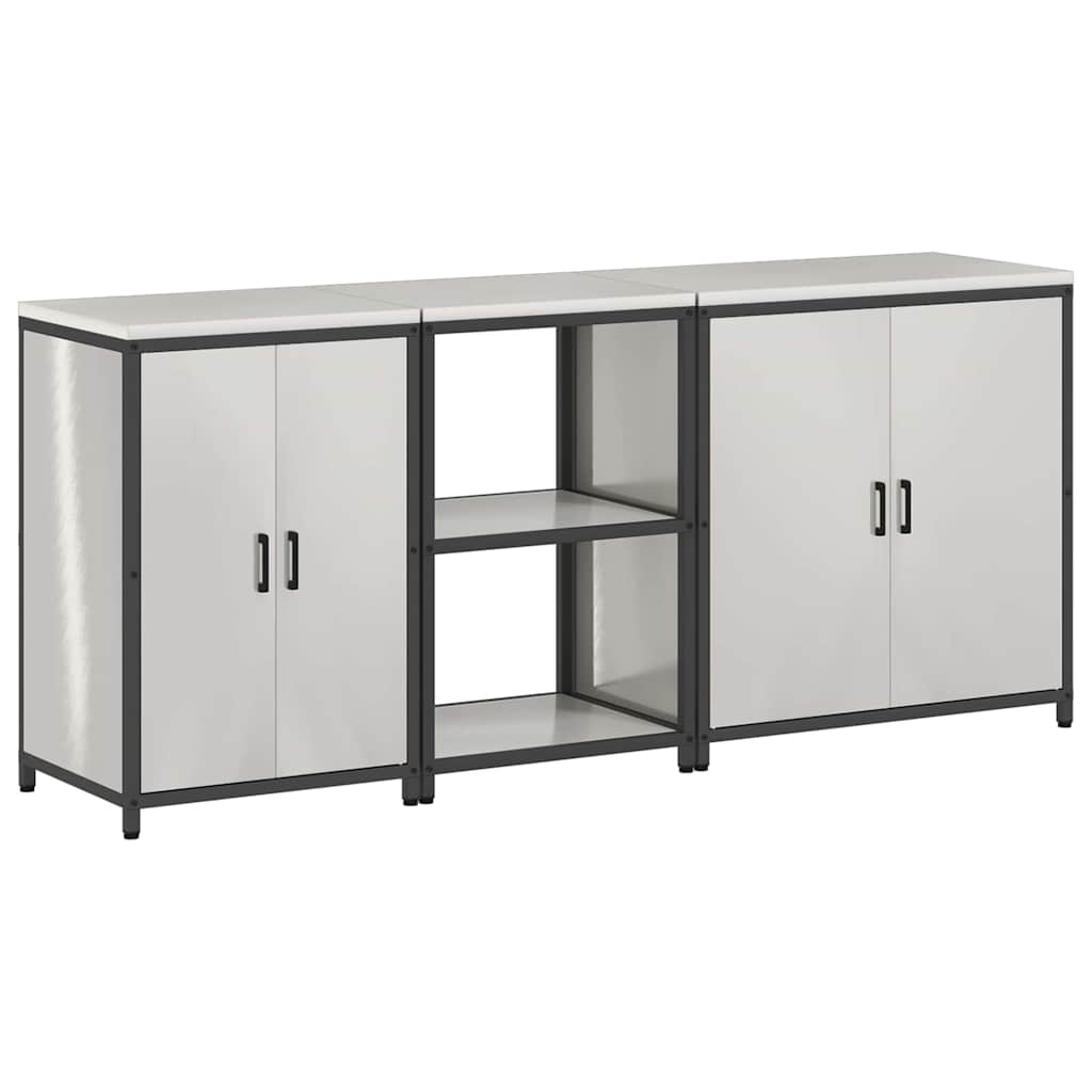 vidaXL Zestaw do przechowywania w kuchni HATTEM 3 pcs srebrny