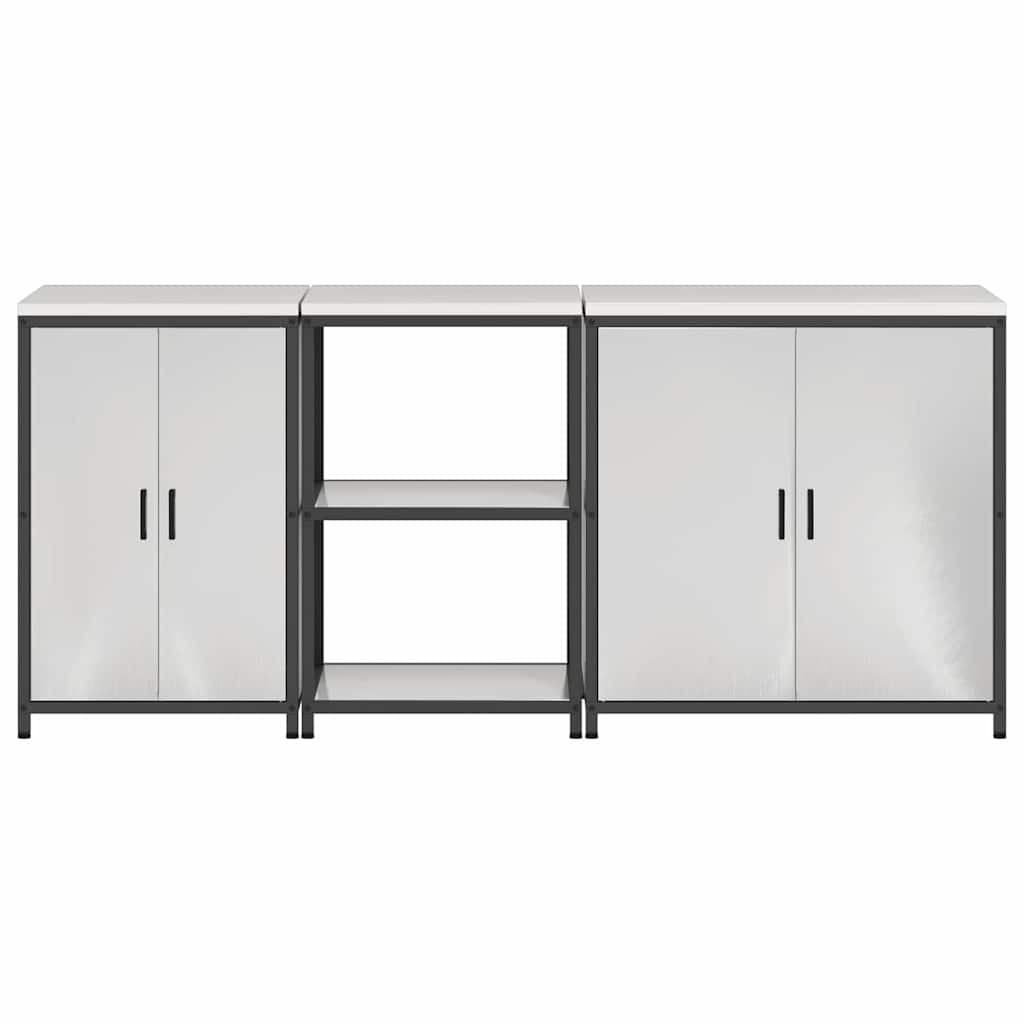 vidaXL Zestaw do przechowywania w kuchni HATTEM 3 pcs srebrny