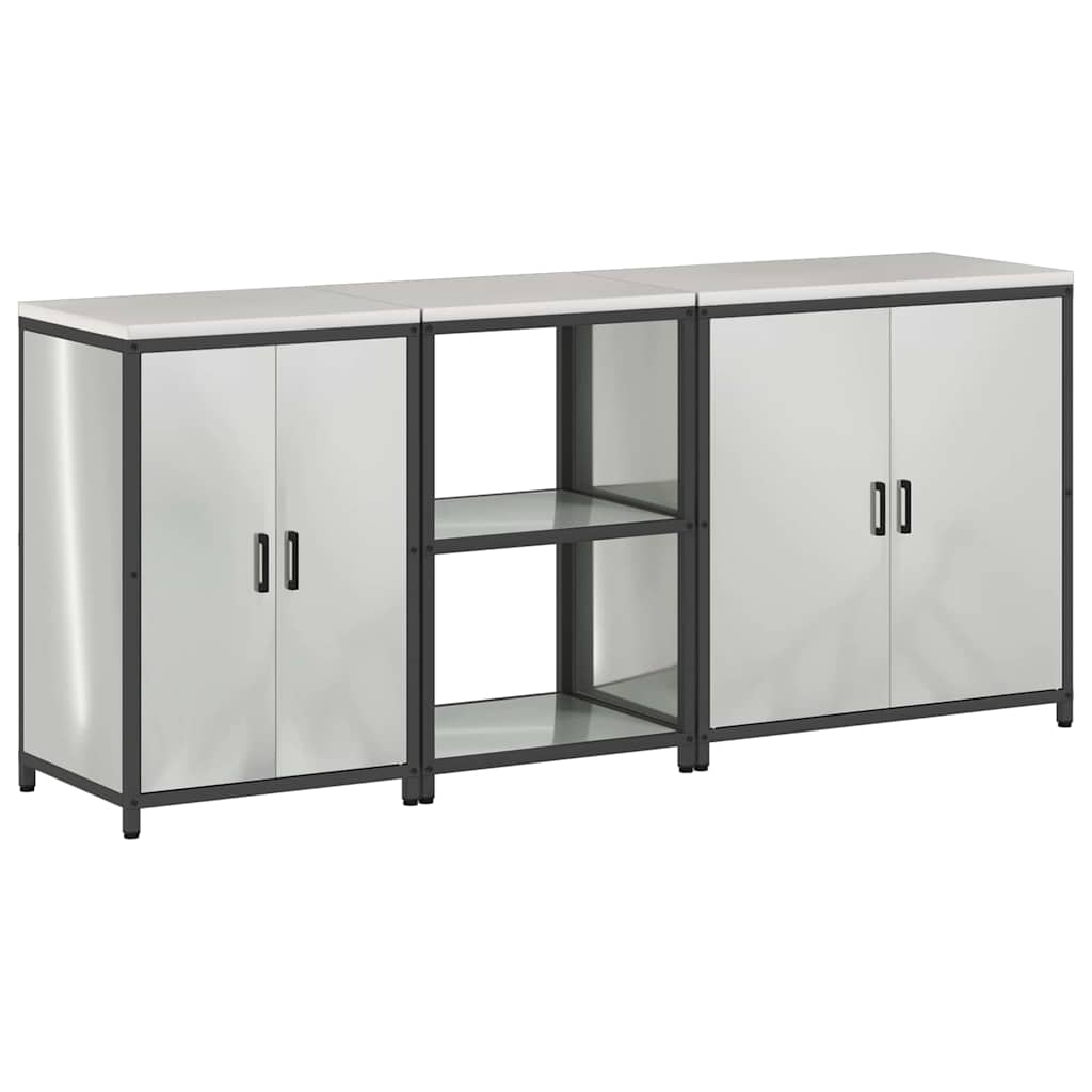 vidaXL Zestaw do przechowywania w kuchni HATTEM 3 pcs srebrny
