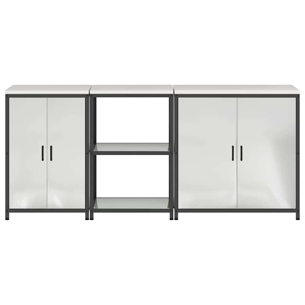 vidaXL Zestaw do przechowywania w kuchni HATTEM 3 pcs srebrny