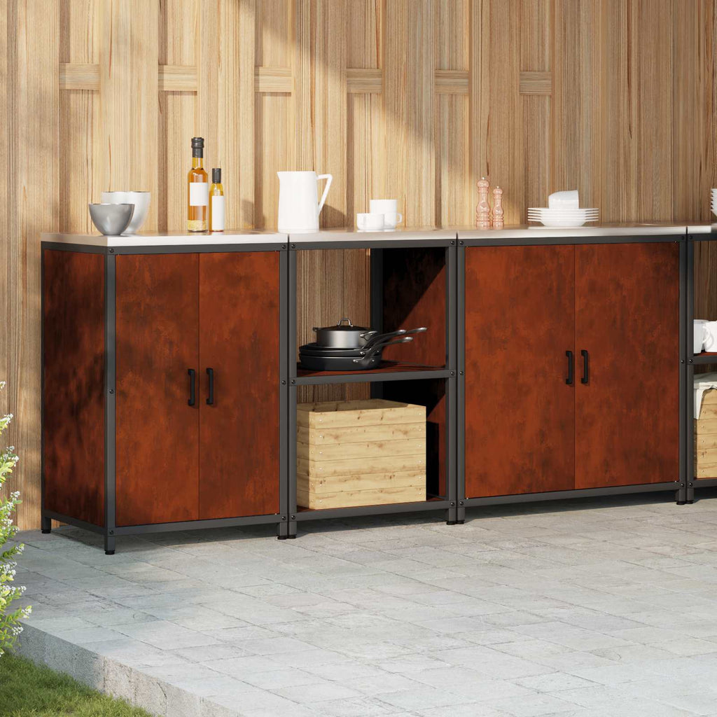 vidaXL Zestaw do przechowywania w kuchni HATTEM 3 pcs Rdzawy Stal