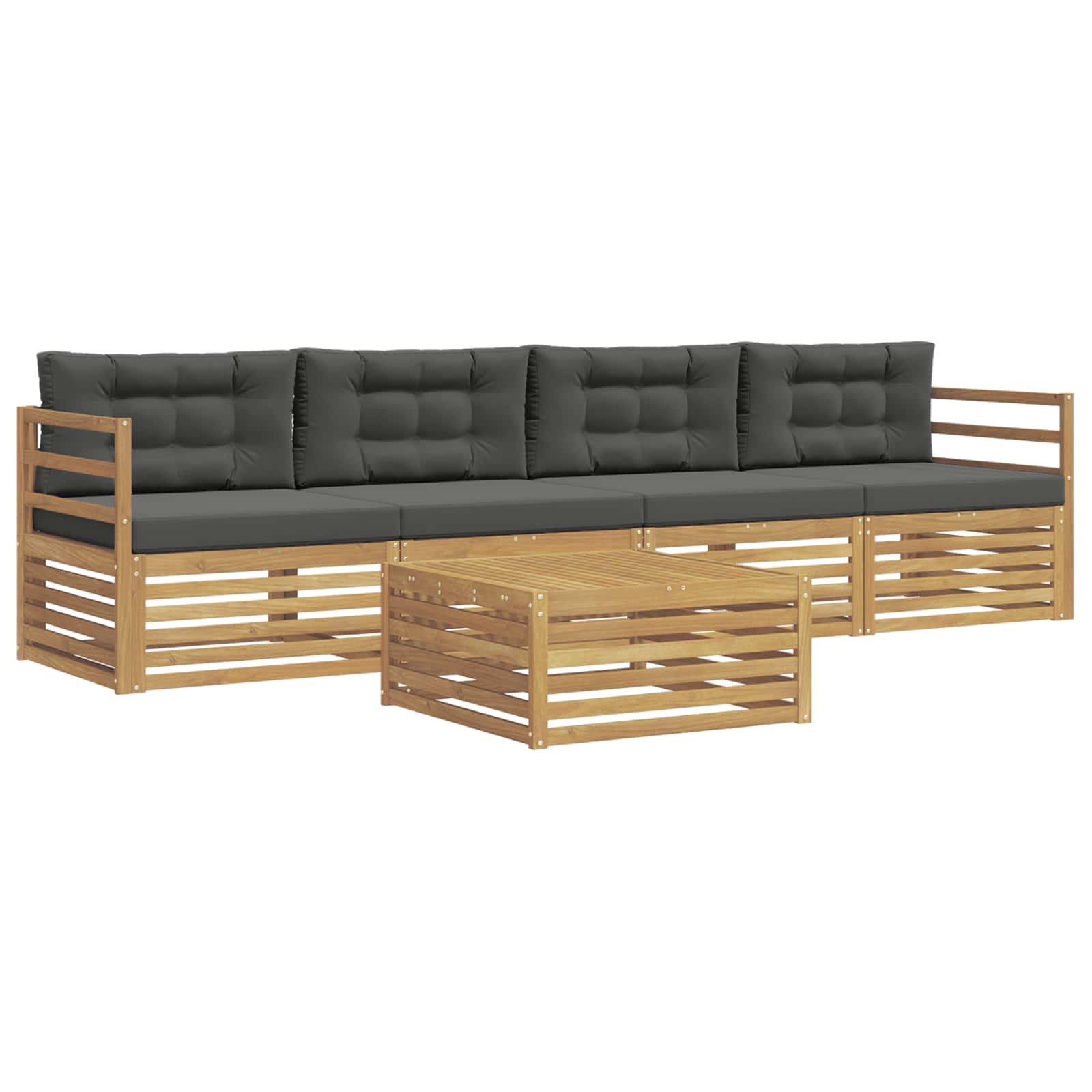 vidaXL Zestaw sof na zewnątrz z poduszką 5 pcs Biały i antracyt