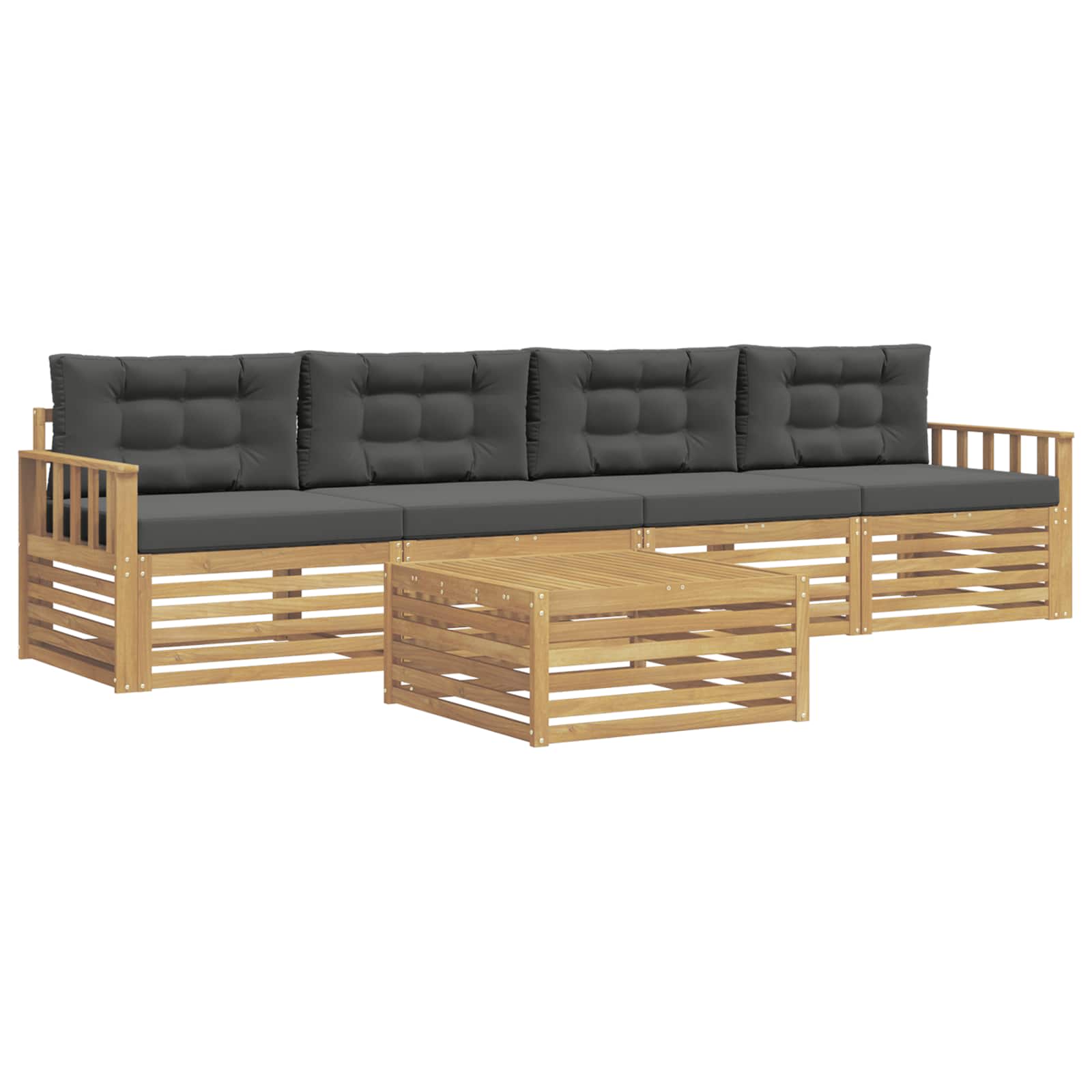 vidaXL Zestaw sof na zewnątrz z poduszką 5 pcs Biały i antracyt