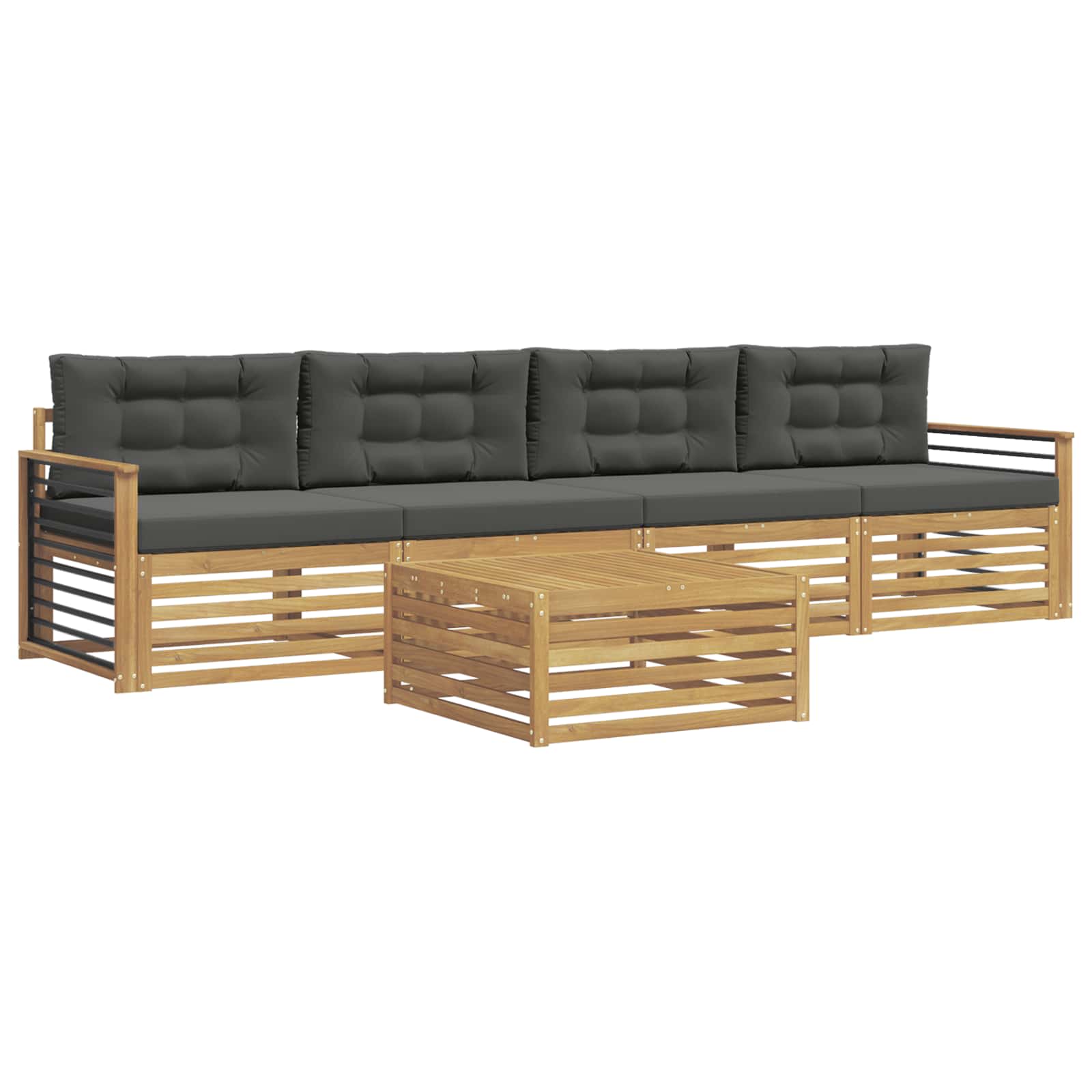 vidaXL Zestaw sof na zewnątrz z poduszką 5 pcs Biały i antracyt