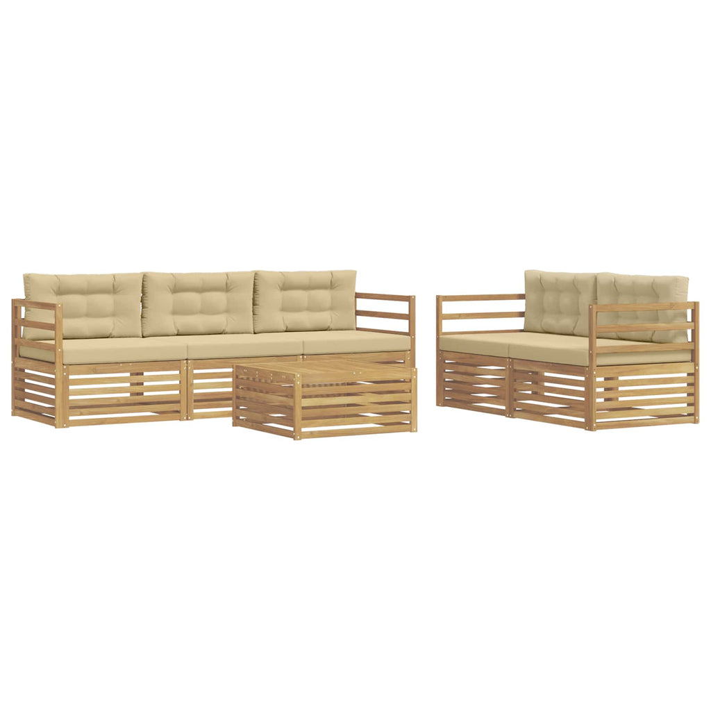vidaXL Zestaw sof na zewnątrz 6 pcs Biały i Beżowy