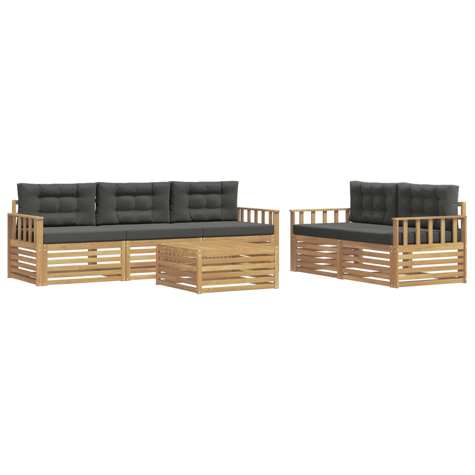 vidaXL Zestaw sof na zewnątrz 6 pcs Biały i antracyt