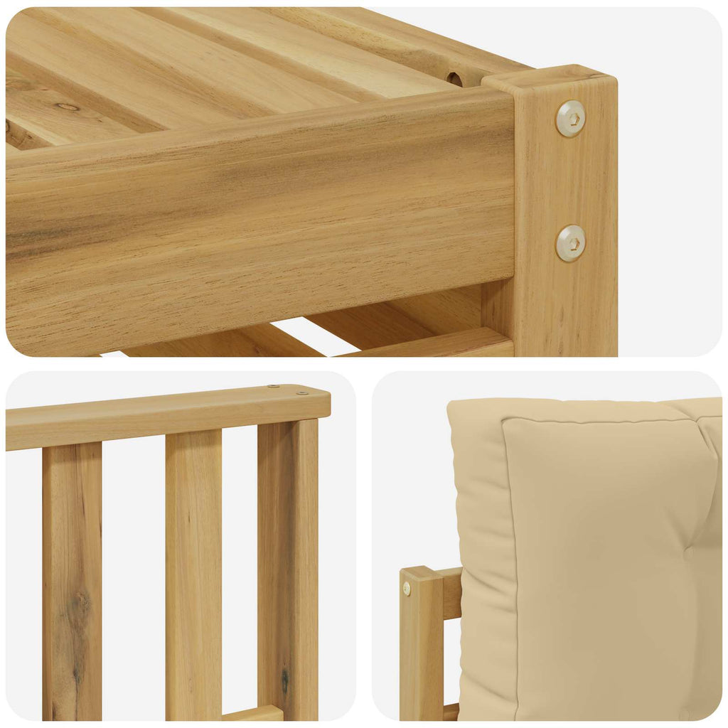 vidaXL Zestaw sof na zewnątrz 6 pcs Biały i Beżowy