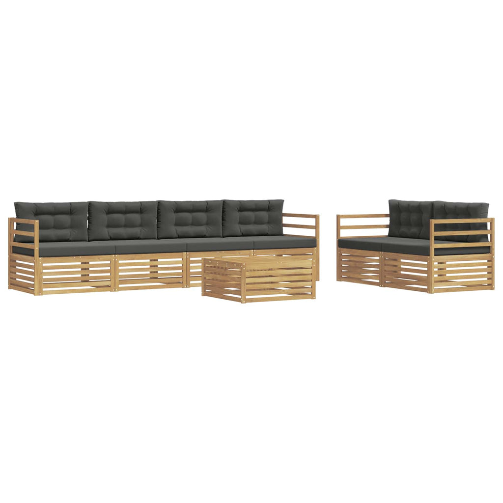 vidaXL Zestaw sof na zewnątrz 7 pcs Biały i antracyt Poliester