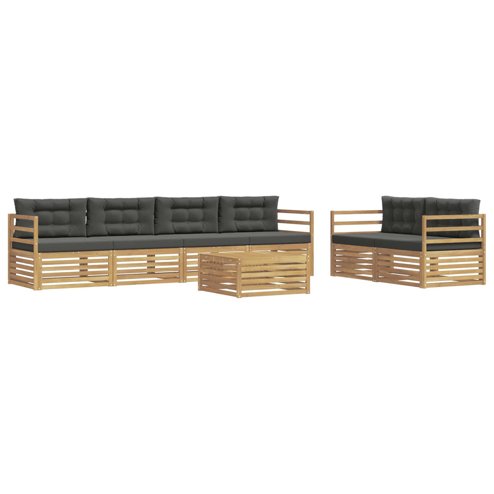 vidaXL Zestaw sof na zewnątrz 7 pcs Biały i antracyt Poliester