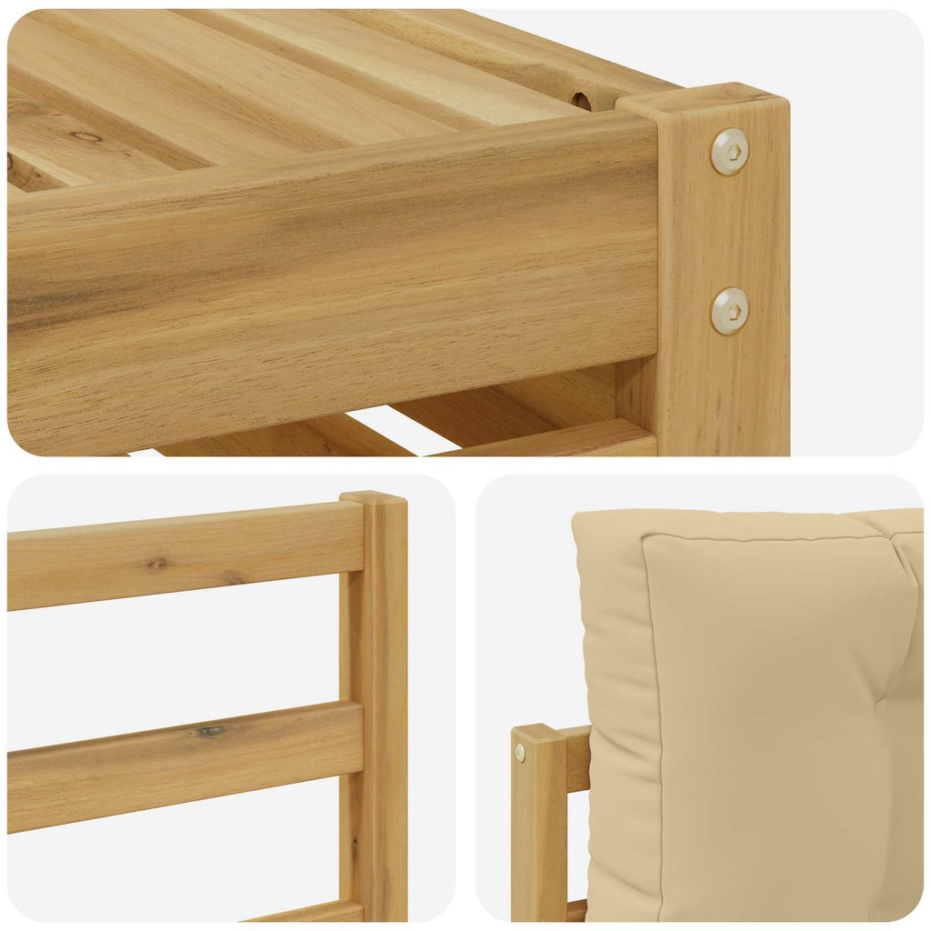 vidaXL Zestaw sof na zewnątrz 7 pcs Biały i Beżowy Poliester