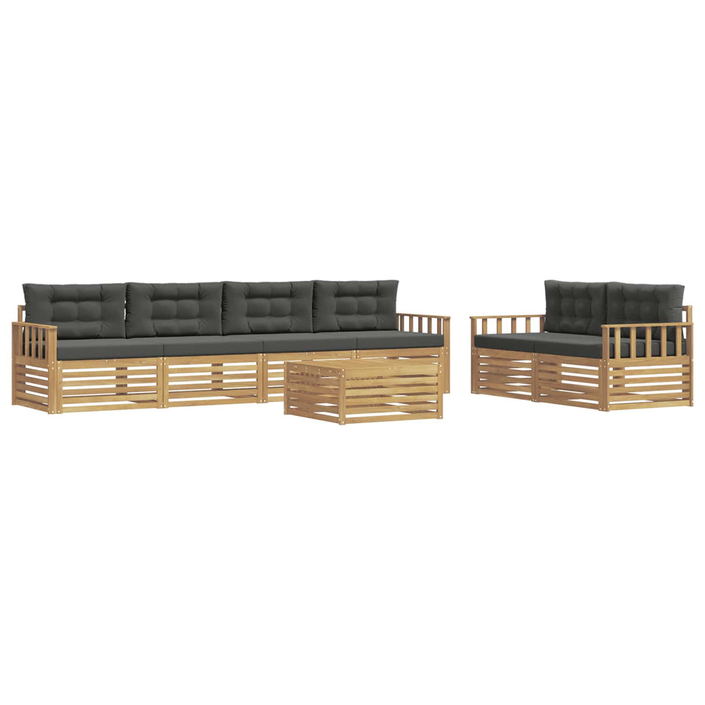 vidaXL Zestaw sof na zewnątrz 7 pcs Biały i antracyt Poliester