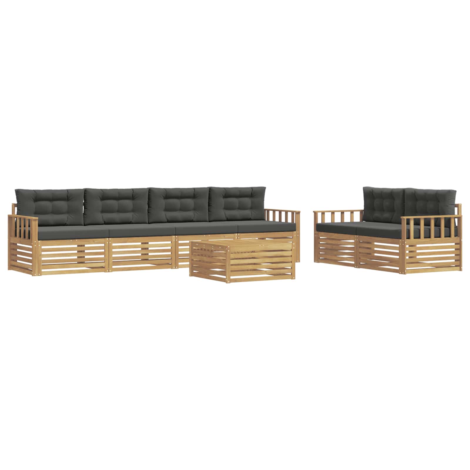 vidaXL Zestaw sof na zewnątrz 7 pcs Biały i antracyt Poliester