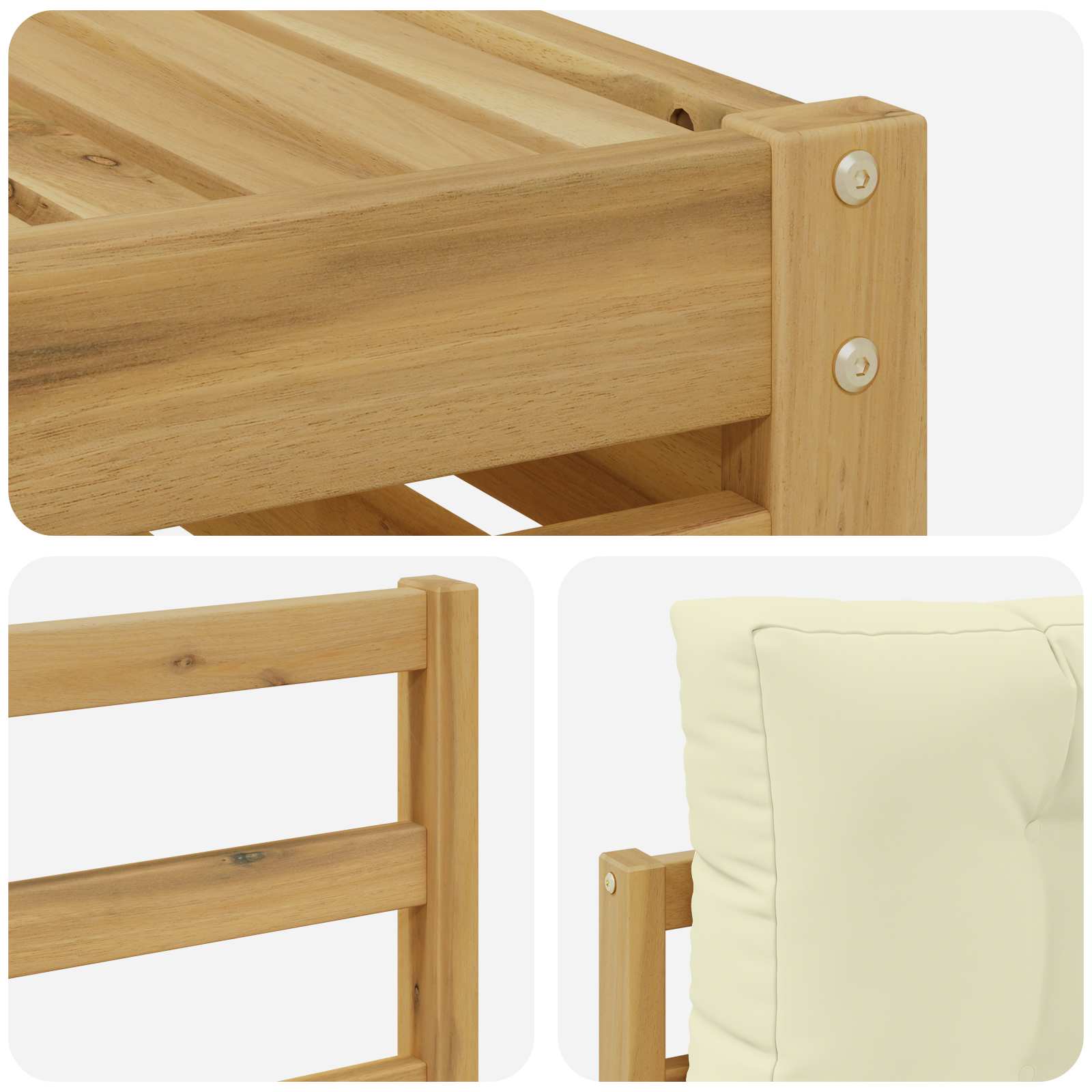 vidaXL Zestaw sof na zewnątrz 8 pcs Biały i kremowy 79 x 79 x 37 cm