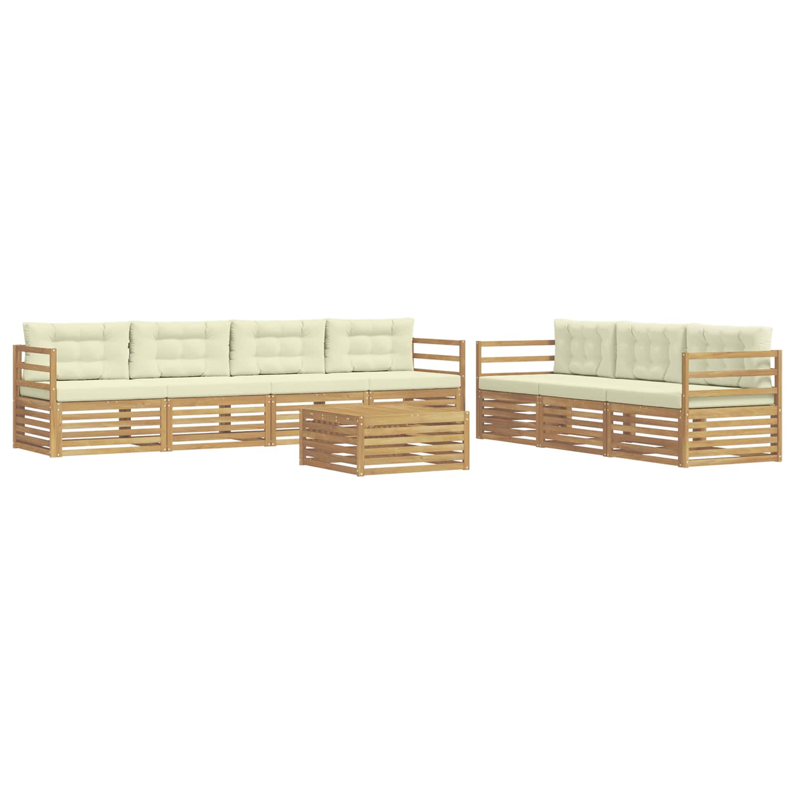 vidaXL Zestaw sof na zewnątrz 8 pcs Biały i kremowy 79 x 79 x 37 cm
