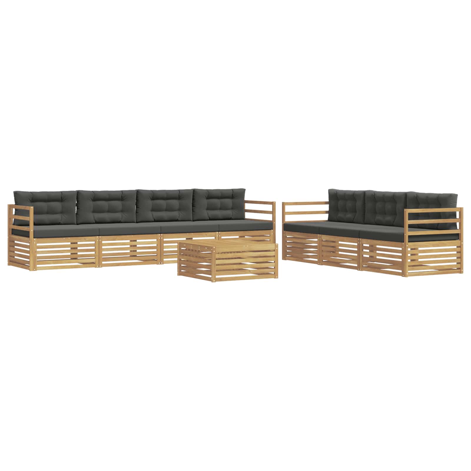 vidaXL Zestaw sof na zewnątrz 8 pcs Biały i antracyt 79 x 79 x 37 cm