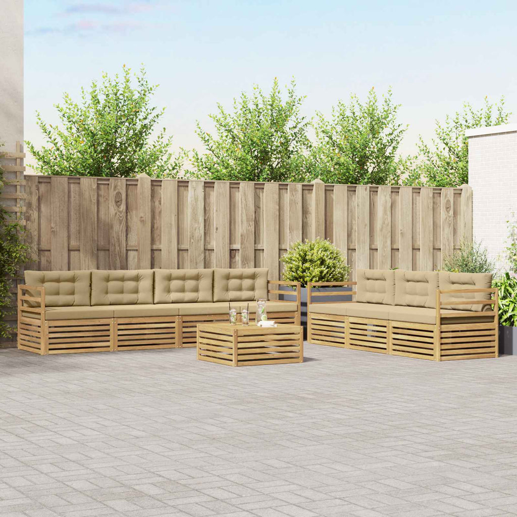 vidaXL Zestaw sof na zewnątrz 8 pcs Biały i Beżowy 79 x 79 x 37 cm