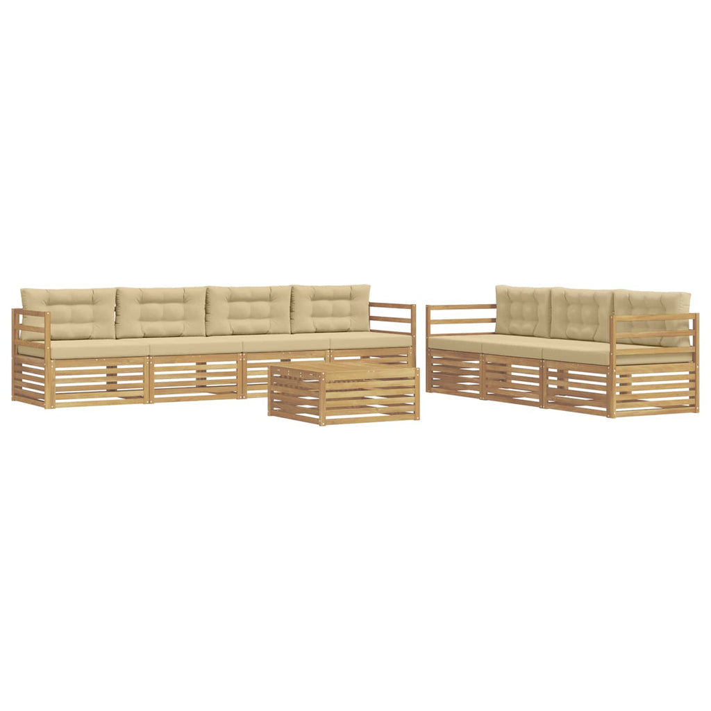 vidaXL Zestaw sof na zewnątrz 8 pcs Biały i Beżowy 79 x 79 x 37 cm