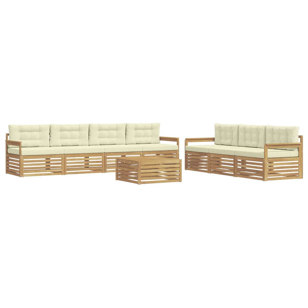 vidaXL Zestaw sof na zewnątrz 8 pcs Biały i kremowy 79 x 79 x 37 cm