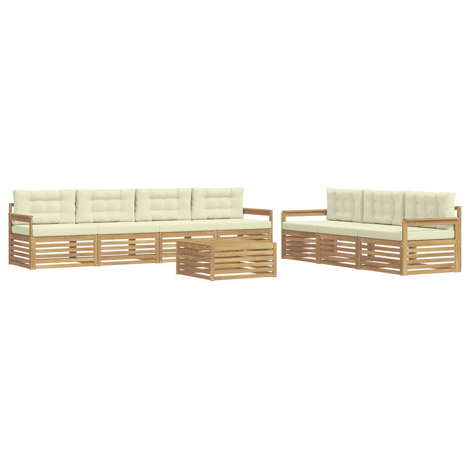 vidaXL Zestaw sof na zewnątrz 8 pcs Biały i kremowy 79 x 79 x 37 cm