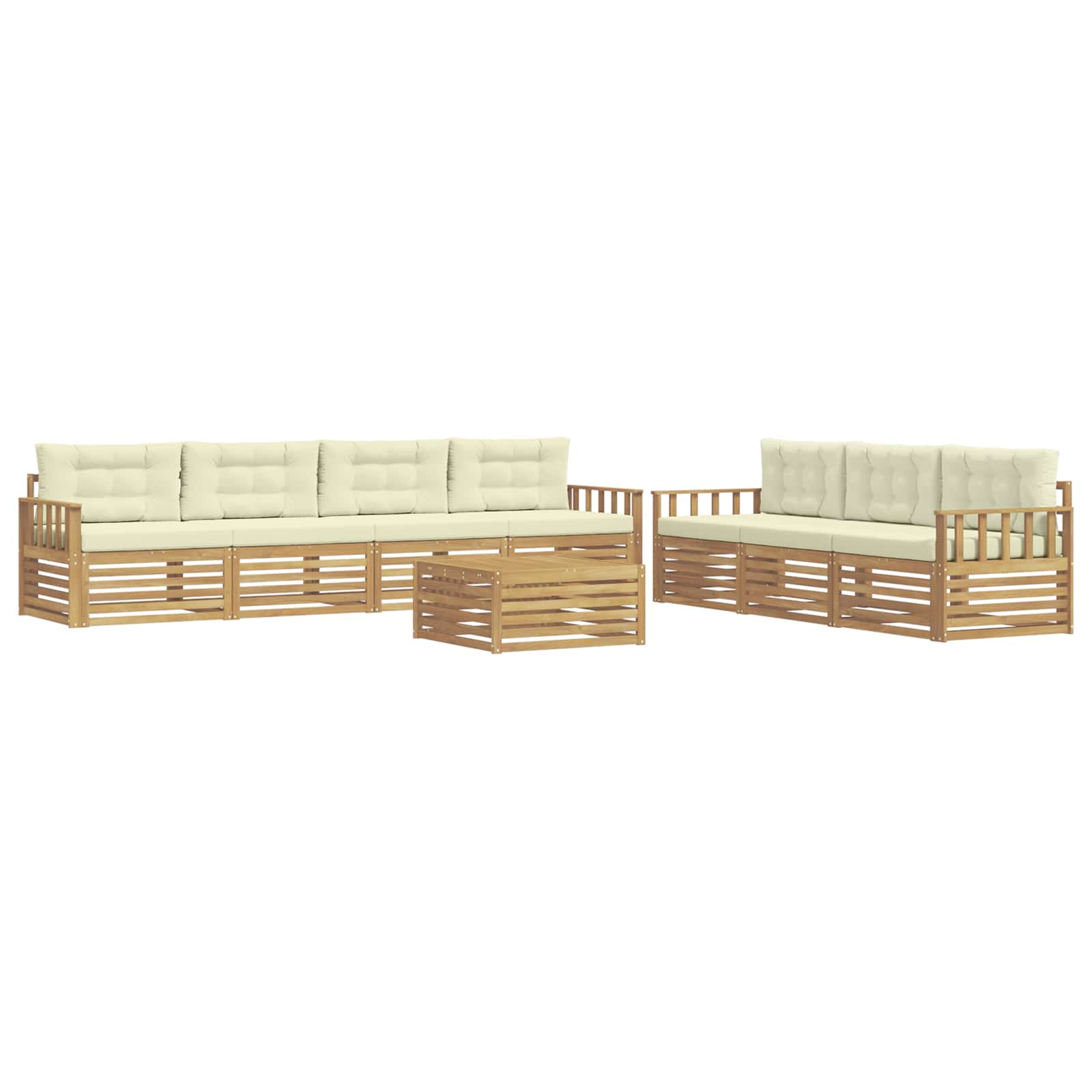 vidaXL Zestaw sof na zewnątrz 8 pcs Biały i kremowy 79 x 79 x 37 cm