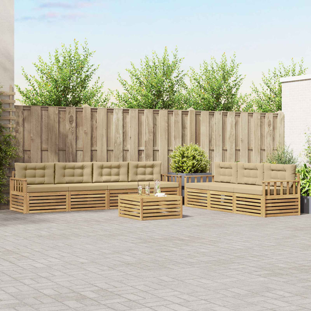 vidaXL Zestaw sof na zewnątrz 8 pcs Biały i Beżowy 79 x 79 x 37 cm