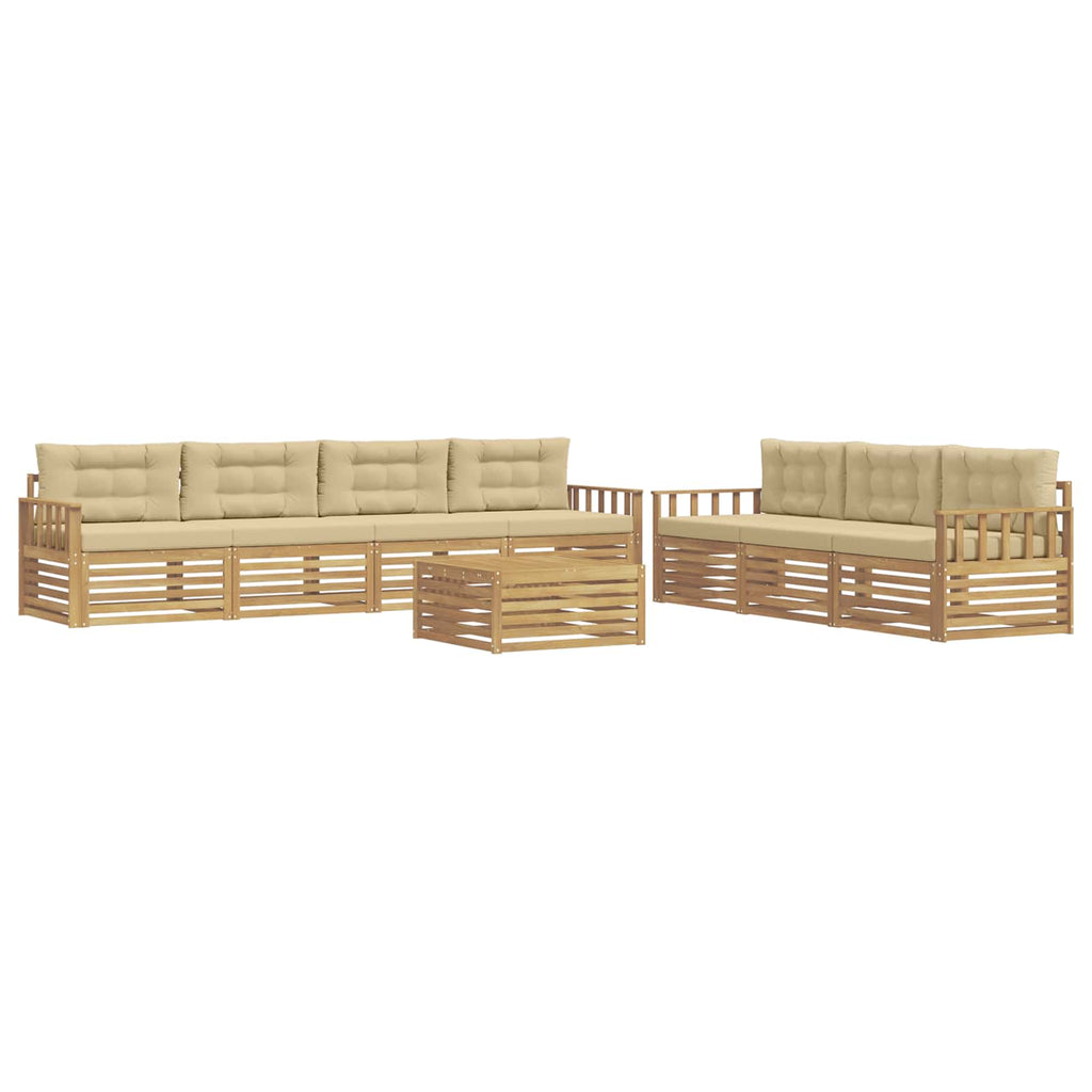 vidaXL Zestaw sof na zewnątrz 8 pcs Biały i Beżowy 79 x 79 x 37 cm