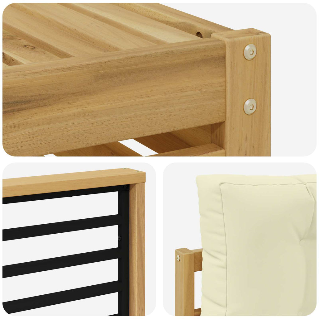 vidaXL Zestaw sof na zewnątrz 8 pcs Biały i kremowy 79 x 79 x 37 cm