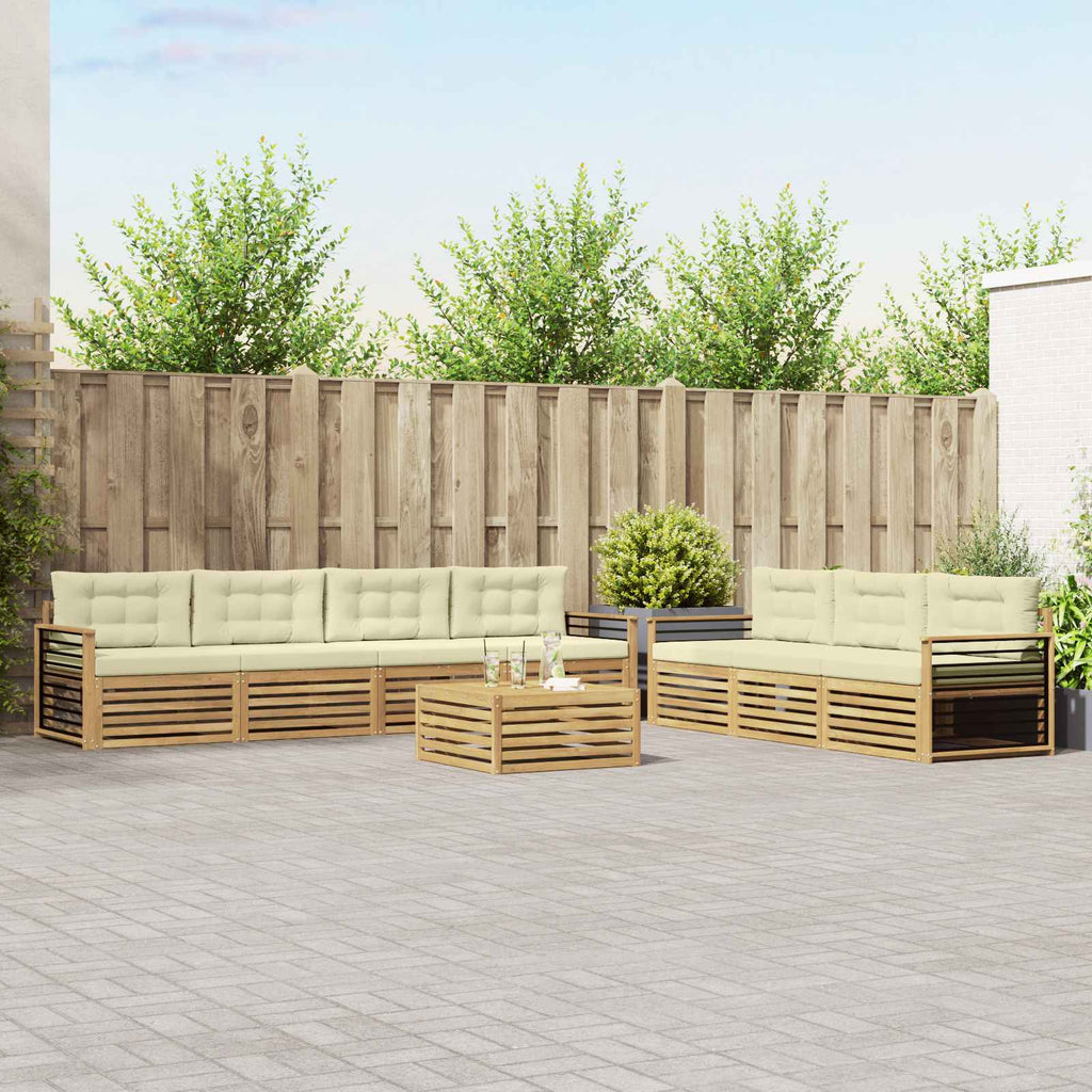 vidaXL Zestaw sof na zewnątrz 8 pcs Biały i kremowy 79 x 79 x 37 cm