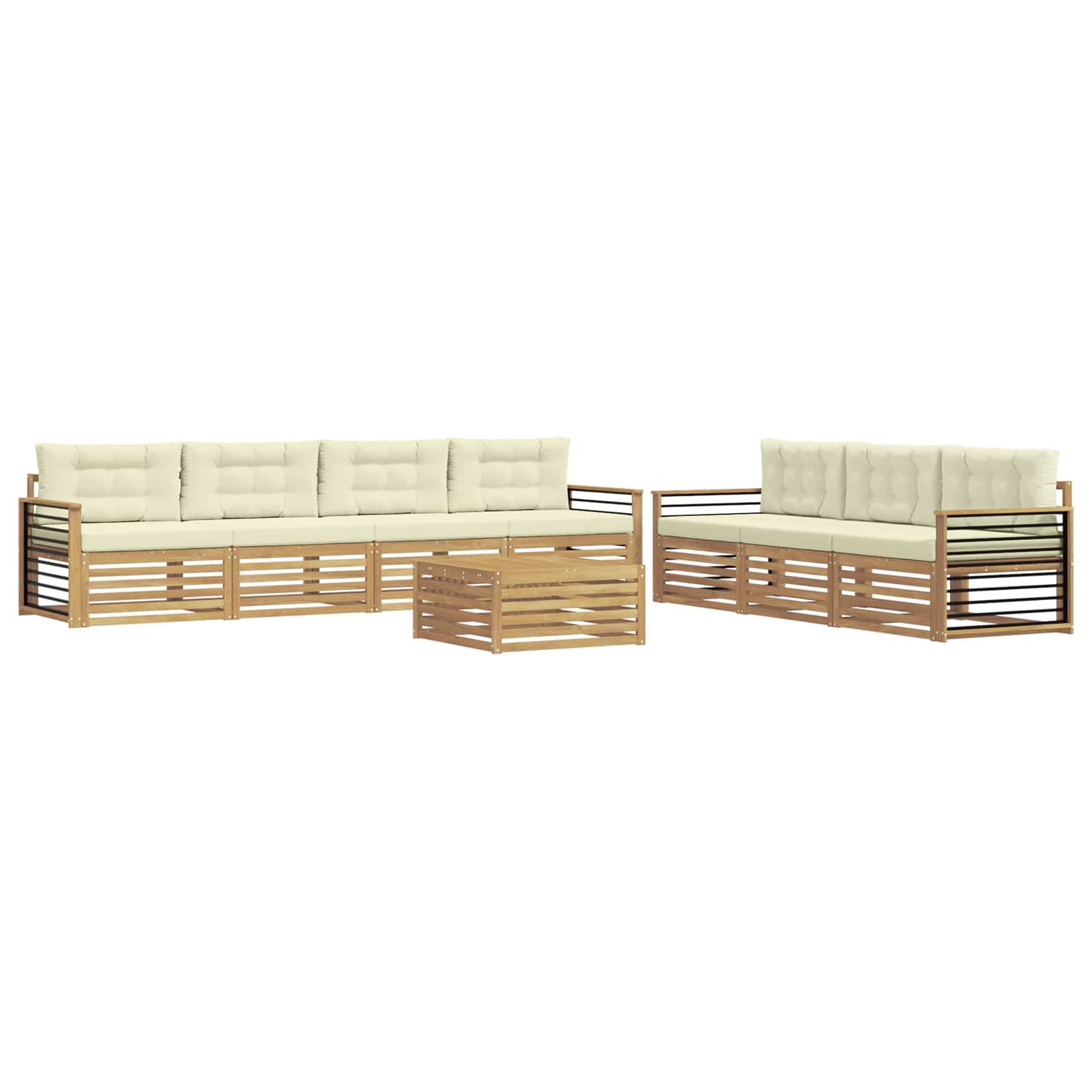 vidaXL Zestaw sof na zewnątrz 8 pcs Biały i kremowy 79 x 79 x 37 cm