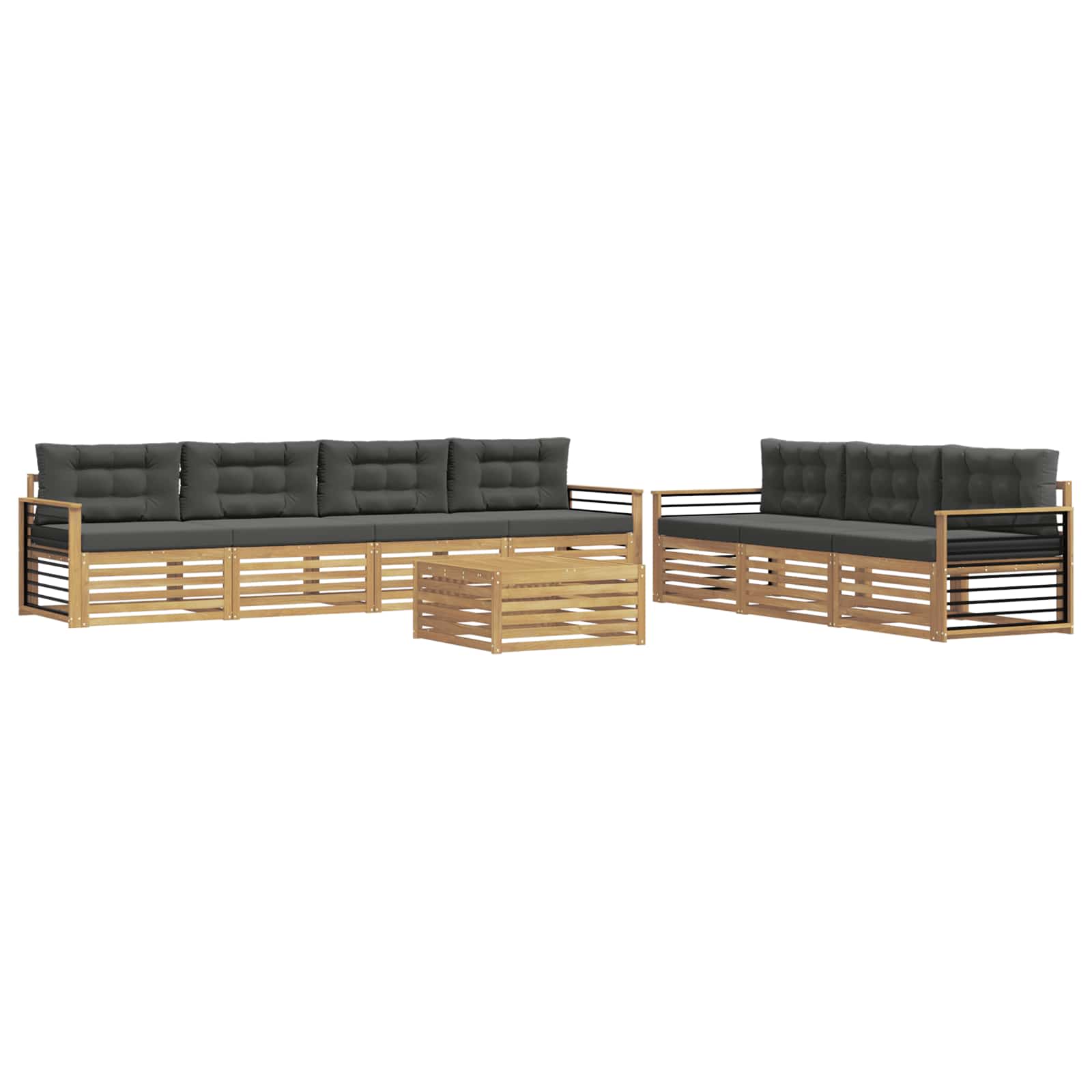 vidaXL Zestaw sof na zewnątrz 8 pcs Biały i antracyt 79 x 79 x 37 cm