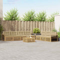 vidaXL Zestaw sof na zewnątrz 8 pcs Biały i Beżowy 79 x 79 x 37 cm