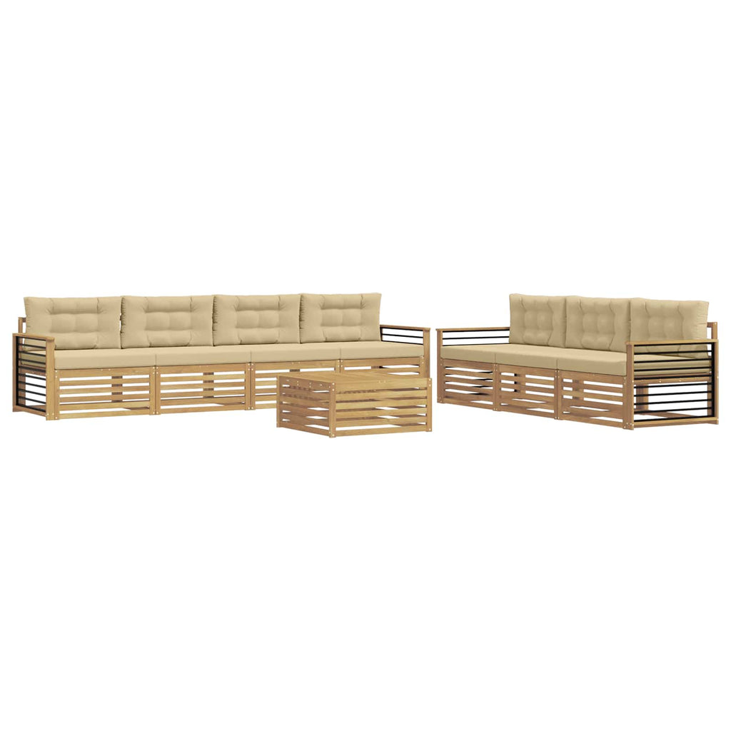 vidaXL Zestaw sof na zewnątrz 8 pcs Biały i Beżowy 79 x 79 x 37 cm