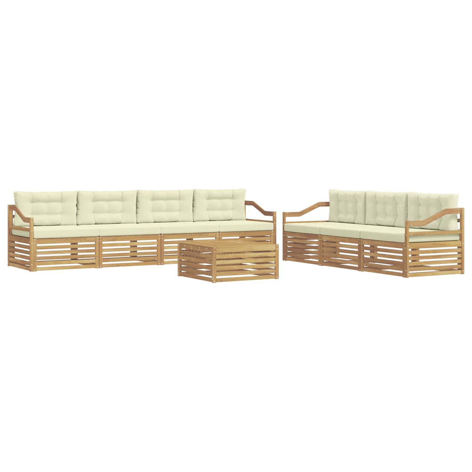 vidaXL Zestaw sof na zewnątrz 8 pcs Biały i kremowy 79 x 79 x 37 cm