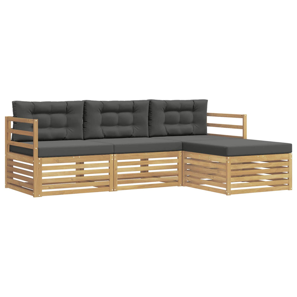 vidaXL Zestaw sof na zewnątrz 4 pcs Biały i antracyt Poliester