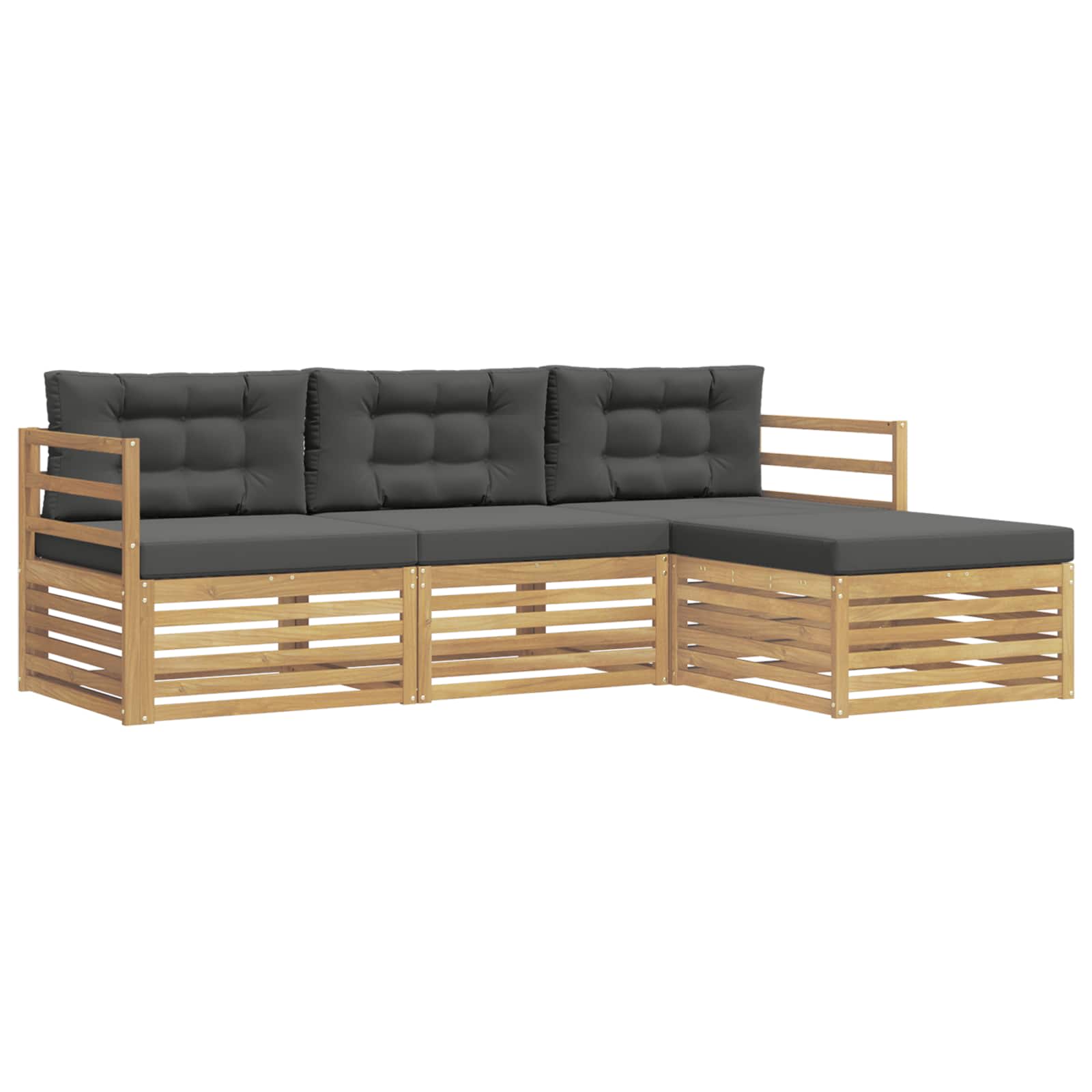 vidaXL Zestaw sof na zewnątrz 4 pcs Biały i antracyt Poliester