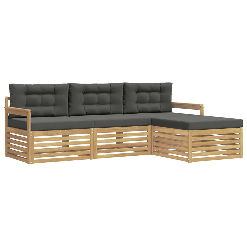 vidaXL Zestaw sof na zewnątrz 4 pcs Biały i antracyt Poliester
