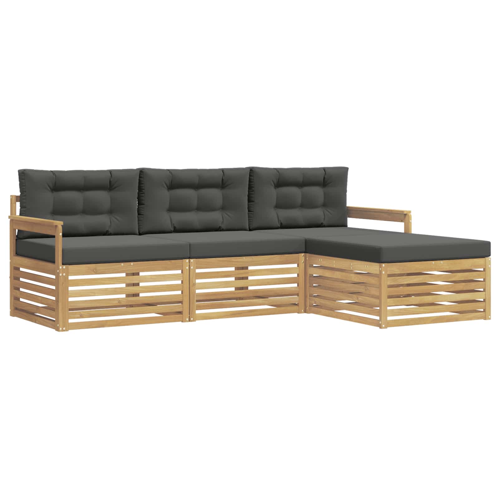 vidaXL Zestaw sof na zewnątrz 4 pcs Biały i antracyt Poliester