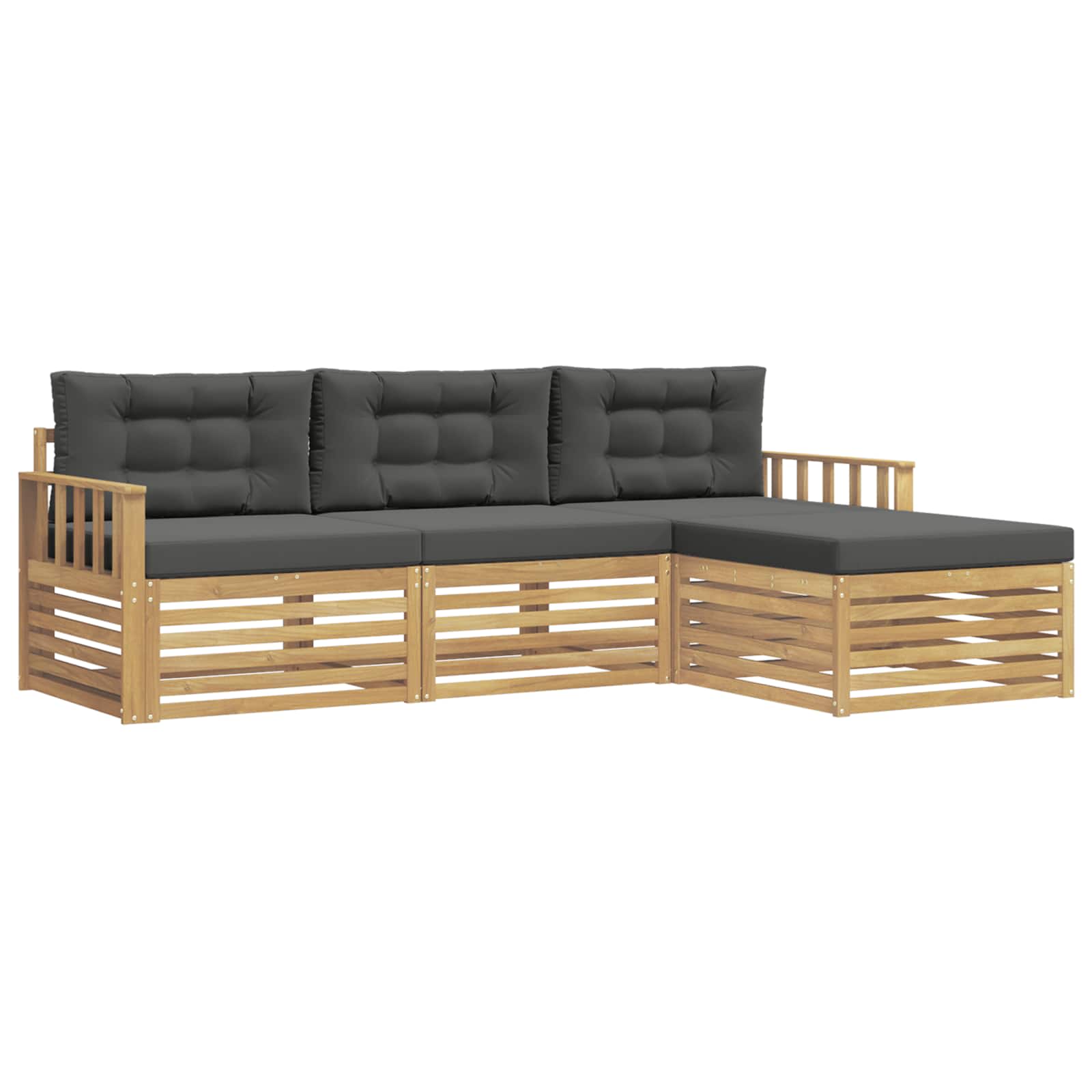 vidaXL Zestaw sof na zewnątrz 4 pcs Biały i antracyt Poliester