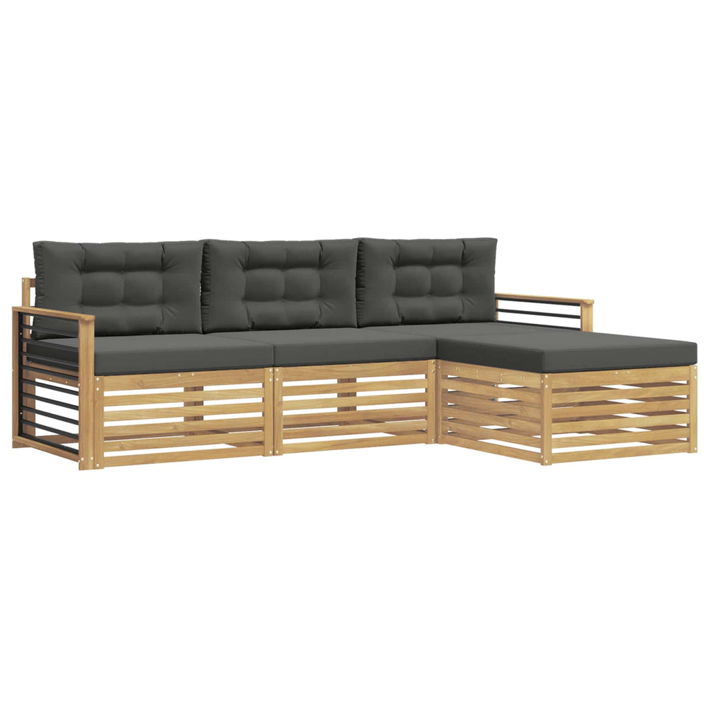 vidaXL Zestaw sof na zewnątrz 4 pcs Biały i antracyt Poliester