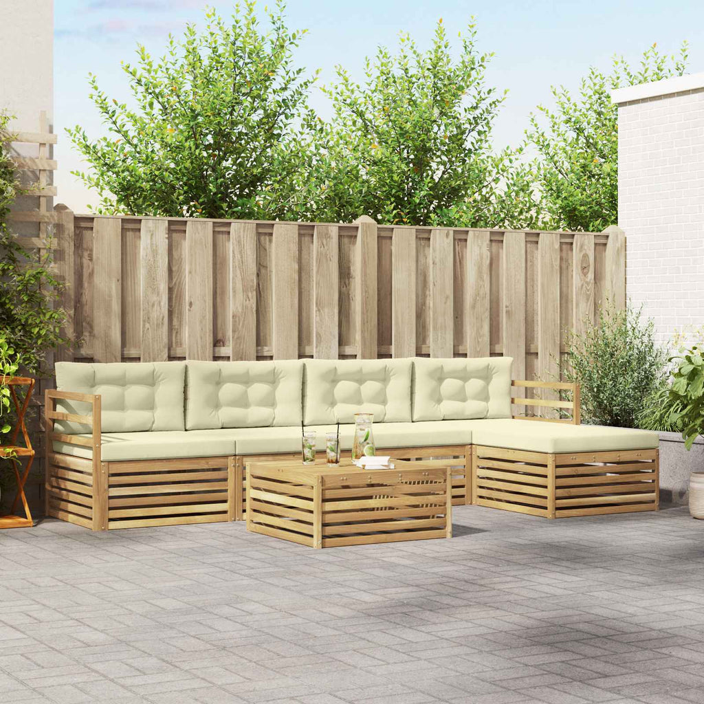 vidaXL Zestaw sof na zewnątrz 6 pcs Biały i kremowy 79 x 79 x 37 cm