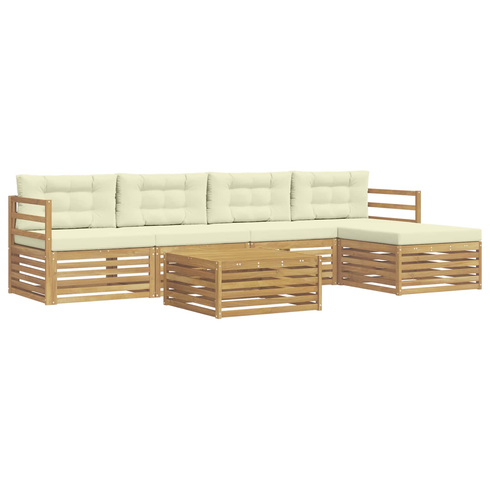 vidaXL Zestaw sof na zewnątrz 6 pcs Biały i kremowy 79 x 79 x 37 cm